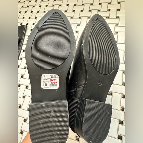 Black Ankle Boots with Gold Chain Detail - Picture 7 of 7